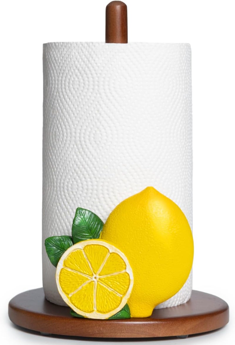 YLOVAN Lemon Paper Towel Holder - Lemon Kitchen Decor and Accessories Yellow Kitchen Decorations Gifts for Women Cute Paper Towels Holder Stand Decorative Country Farmhouse Vintage Countertop Rustic Italian - Image 1